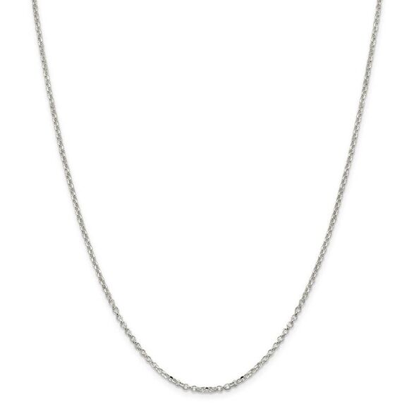 2mm Sterling Silver D/C Solid Open Cable Chain Necklace, 18 Inch - Picture 3 of 8